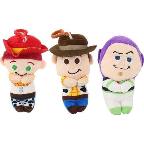 15cm Toy Story Plush Keychains Woody Buzz Lightyear Jessie Cartoon Plush Pendants Soft Stuffed Plush Toys Doll