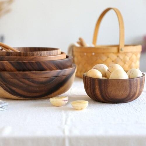 Wooden Fruit Vegetable Storage Bowl Dough Mixer Basin Decoration Practical Household Kitchen Picnic Tray Food Bread Dish