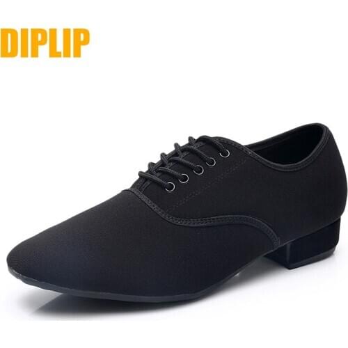 DIPLIP New Modern Mens Ballroom Dance Tango Flamenco Shoes Oxford Cloth Dance Shoes Latin Dance Shoes