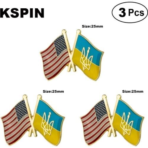 U.S.A.& Ukraine Frendship Lapel Pin Brooches Pins Flag badge Brooch Badges