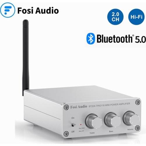 Fosi Audio BT20A Bluetooth 5.0 Receiver Amplifier Audio Digital Power Amplifier 2*100W Mini HiFi Class D Home Speaker