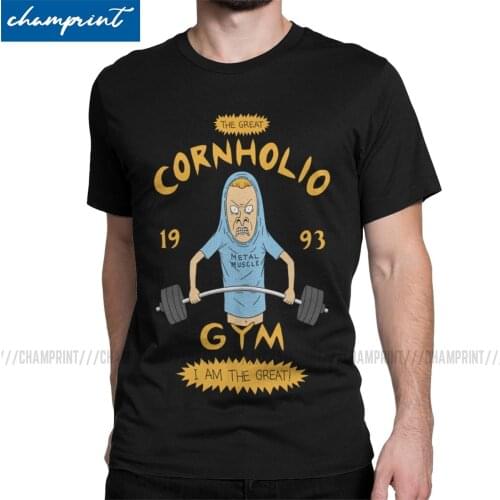 Cornholios Gym T Shirts for Men Vintage T-Shirts Beavis and Butthead 90s Funny Music Cartoon BB Tee Shirt Short Sleeve Tops