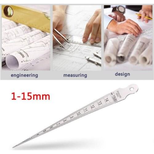 Hot Sale 1-15mm Wedge Taper Feeler Inspection Stainless Steel Inspection Taper Gauge Metric For Drill Hole Measuring Tools