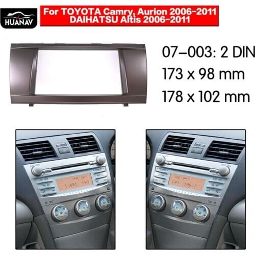 HUANAV Car Radio Fascia Car CD DVD fascia For 2006-2011 Toyota Camry 2DIN stereo Fascia Dash CD Trim Installation Frame Panel