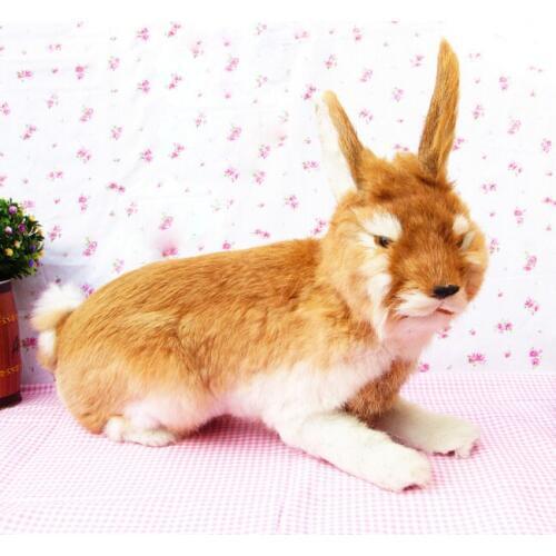 Big lovely simulation rabbit toy resin&fur yellow rabbit doll gift about 44 x15x35cm 2430