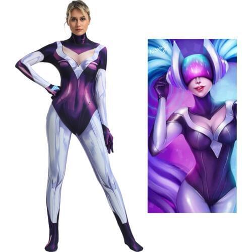 DJ Sona Cosplay Costumes Adult Children Game LOL League Of Legends Zentai Bodysuit Halloween Costume For Women Kids