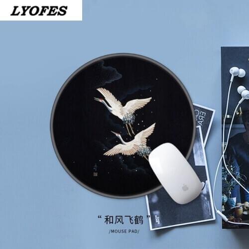 Round 25cm Mini Cute Mouse Pad Deskpad Kawaii Desk Pad Writing Desk Mats Chinese Style Office Accessories Laptop Mouse Mat