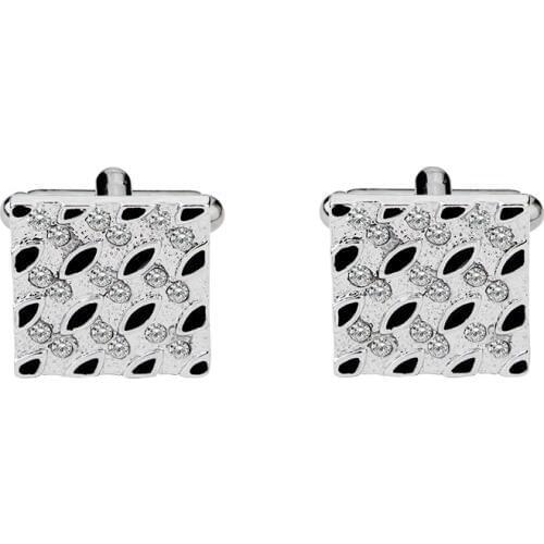Square Classic Sliver Fashion Metal Zinc Alloy Shirt Cufflinks For Mens For Business Communication