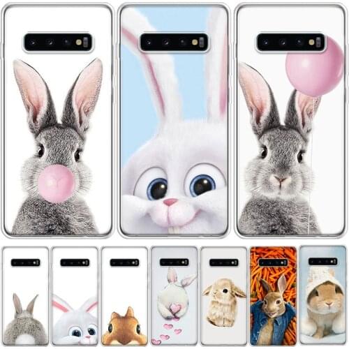 Cute White Baby Rabbits Phone Case For Samsung GalaxyA90 A71 A70 A51 A50 A41 A40 A30 A21 A10 A9 A8 A7 A6Plus M30S A20E A01 A10S