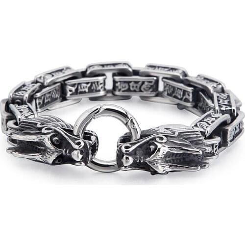 Fashion Domineering Titanium Steel Faucet Jewelry Men Retro Trendy Man Casting Stainless Steel Dragon Bracelet