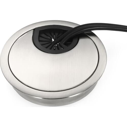 60mm Desk Grommet for Wire Organizer Office Desktop Gromet Zinc Alloy Wire Cable Hole Cover Grommet