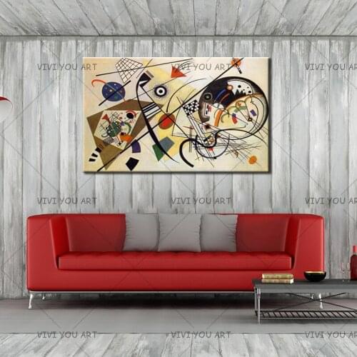 New Handmade Kandinsky Canvas Painting Wall Art Decoration Living Room Decor Bet Gift High Quality Art Picture Hang Paintings