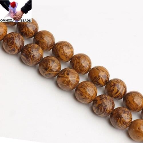 OMH Wholesale JD33 6 8 10 12mm Natural Jewelry DIY Making Bracelet Necklace Natural AAA Rubber Stone Loose Round Spacer Beads