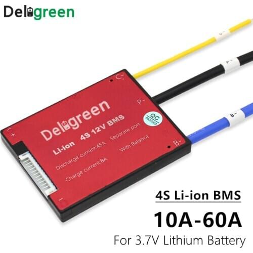 12V bms 4S Li-ion BMS 10A 15A 20A 30A 40A 50A 60A 17v BMS Protection Circuit Board for LiFePO4 3.7v LiNCM with balance