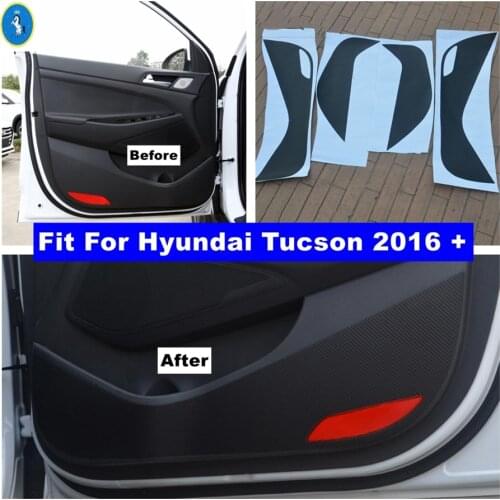 Car Inner Door Scratchproof Anti Kick Pad Film Protective Stickers Cover Trim Fit For Hyundai Tucson 2016 - 2020