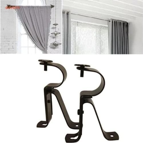 Adjustable Curtain Rod Bracket 28mm Wall-mounted Home Premium Rod Bracket for Walls Drapery Rod Holder for Office Home