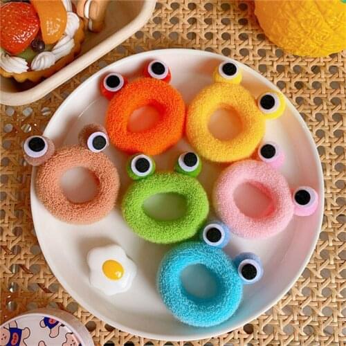 Hair Accessories Cute Color High Elastic Head Rope Seamless Thick Rubber Band Frog Hair Tie for Women Trend