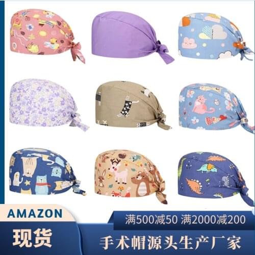 Factory Operation Cap Printing Nurse Cap Working Cap Doctor Cap Beauty Salon Frosted Cap European and American Sanitary Cap