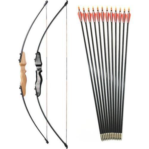 30-40lbs Straight Bow Split 51 Inches And fiberglass Arrow For Children Youth Archery Shooting Kids Bow