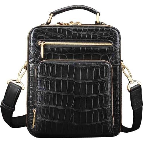 Ourui true new crocodile leather Single shoulder bag crocodile leather Oblique cross package package male men handbag