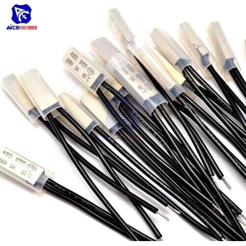 Diymore KSD9700 250V 5A 100℃ 110℃ 120℃ 130℃ 140℃ 150℃ 155℃ Metal Disc Temperature Switch Normally Close Thermal Protector