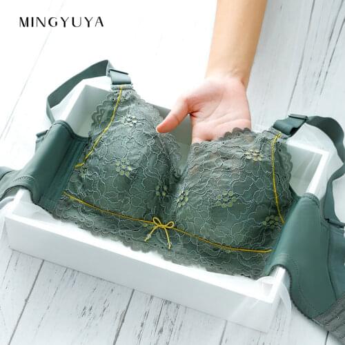 Ultra thin lace sexy underwear womens large full cup bra without steel ring bra plus size