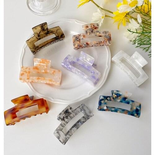 Frosted Plate Hair Clip Female Pretty Korean Style Retro Geometric Multicolor Hair Clip Elegant Temperament Hair Accessories