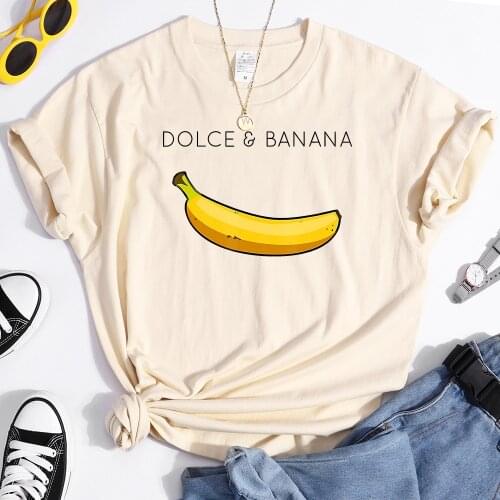 Ripe good-tasting Bananaprinting Womans Tshirts Spring Summer T Shirts Regular Sleeve Clothes o-neck Vintage Womens T Shirt