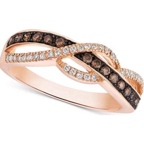 Milangirl Classic Geometric Inlaid Crystal Rhinestone Zircon Female Ring for Women Party Jewelry Size 6-10