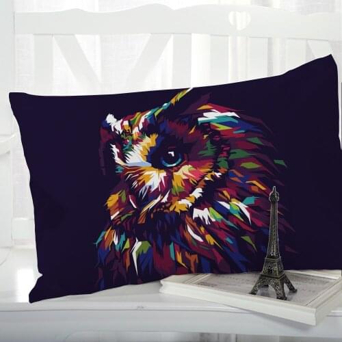 1pc Pillow cover Pillow case Luxury Bedding Pillowcase Pillowcovers decorative Customizable size 3D Print animal colorful owl
