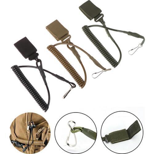 HOT!1PC Adjustable Combat Sling Telescopic Tactical Pistol Hand Gun Secure Lanyard Spring Sling with Magic Tape Belt