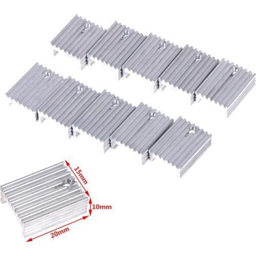 10pcs Aluminium Heat Sink Transistor Radiator for TO220 Triode 20*15*10MM Hot sale