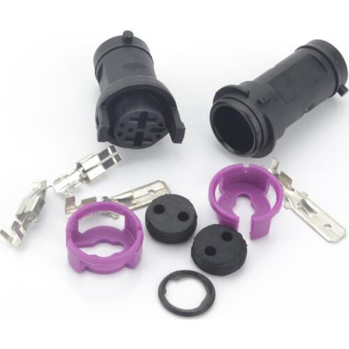 2 line high power car waterproof connector 2 core 2p 6.3 waterproof plug wire harness plug auto lamp contact