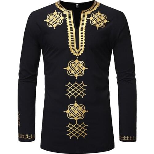 African Dashiki Print Dress Shirt Men 2020 Autumn New Long Sleeve African Clothes Men Streetwear Casual Camisa Social Masculina