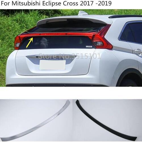 Car ABS Chrome/Carbon Fiber Rear Door Wing Tail Spoiler Frame Plate Trim For Mitsubishi Eclipse Cross 2017 2018 2019 2020
