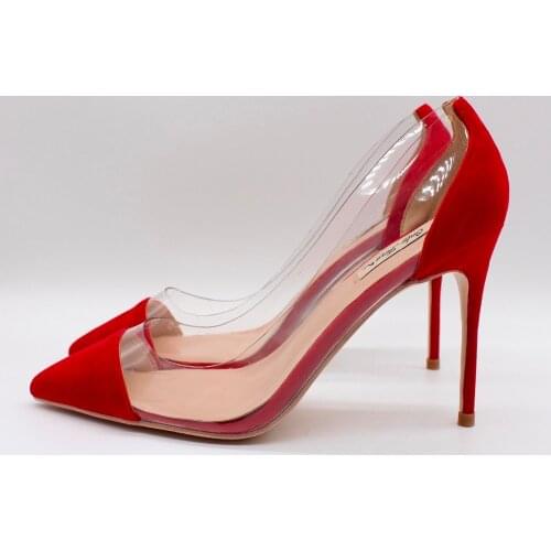 Free shipping fashion women Pumps lady red PVC Pointy toe high heels shoes 10cm bride wedding shoes