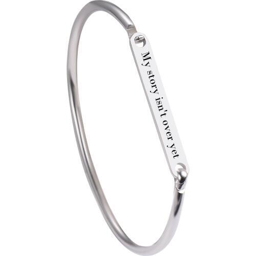 Stainless Steel Bracelet Customize Dog Tag Engrave Bangles for Women Men Jewelry Gift