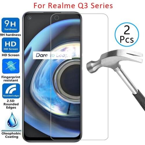 Case for realme q3 pro q3i 5g cover screen protector tempered glass on realmeq3 realmi q 3 i 3q q3pro protective phone coque bag