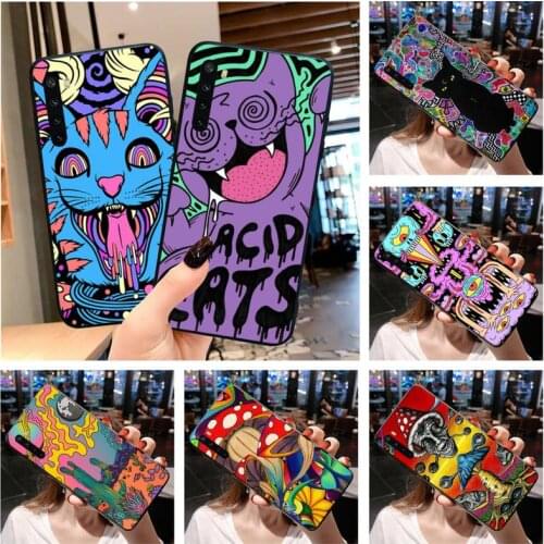 Psychedelic Trippy Cat Art Phone Case For OPPO Realme 6 Pro XT Realme C3 5 Pro C2 RENO2-Z A11X