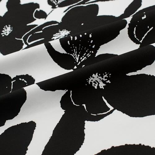 Black Color Small Sunflowers Pure Cotton Fabric For Dress Tissus Coton Imprimé Sewing Telas Algodon Estampadas Ткань Au Mètre