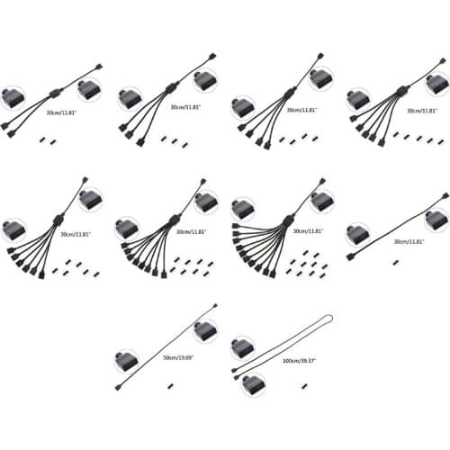 12V 4Pin AURA RGB Extension Adapter Cable Motherboard to RGB Connector Splitter Hub for PC LED Light Strip