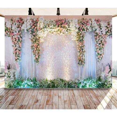 Colorful Flowers Curtain Backdrop Photography Background Wedding Party Decoration Floral Baby Shower Bridal Shower Studio