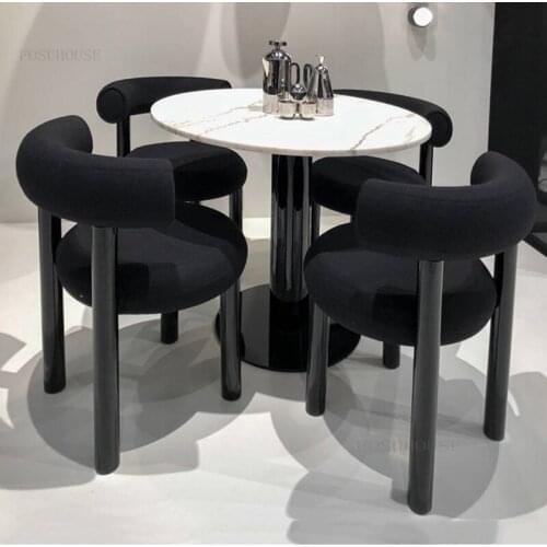 Nordic Creative Living Room Chairs Modern Minimalist Home Dining Chair Wrought Iron Living Room Furniture Backrest Lounge Chair