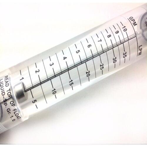 LZM-25G water flow meter 1-10GPM(5-35LPM) Pipeline water acrylic rotameter industy flow meter ZM25G FlowMeters Tools