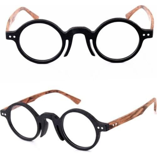 Small Vintage Round 40mm Hand Made Men Women Full Rim Eyeglass Frame Myopia Rx Able Glasses