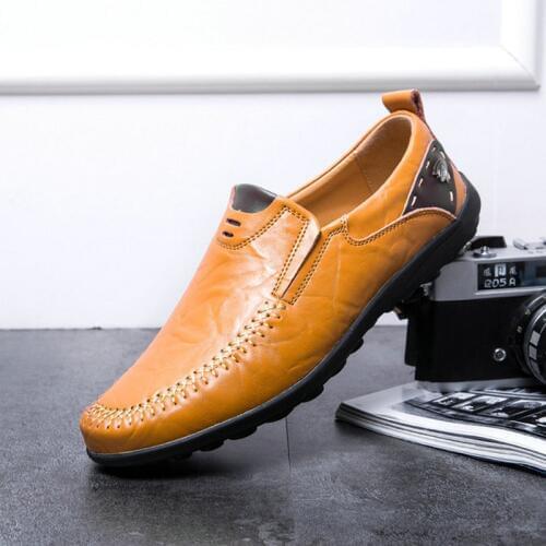 Men Casual Leather Shoes Luxury Brand 2019 Mens Loafers Moccasins Breathable Slip on Black Driving Shoes Plus Size 47 A21-22