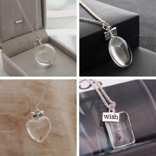 New Arrival Dandelion Pendant Necklace Crystal Jewelry for Women Girls Gift