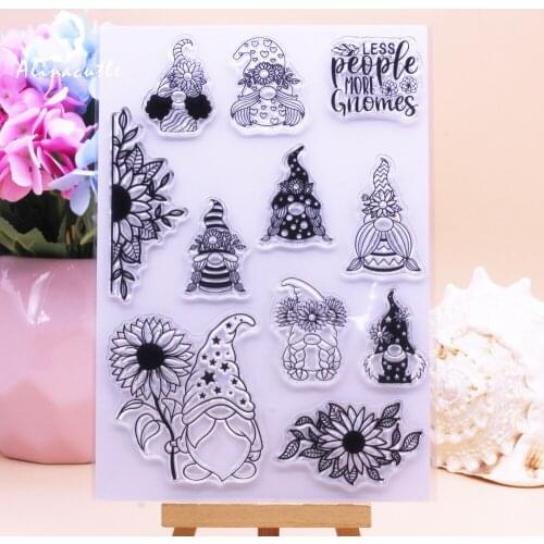 CLEAR STAMPS Floral Gnomes Set Scrapbooking Handmade Card Album Paper Craft Rubber Transparent Silicone Stamp