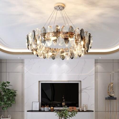 Luxury Modern Chandelier Lighting Round Crystal Light Fixtures Living Dining Room LED Lustres Chandelier Lamp