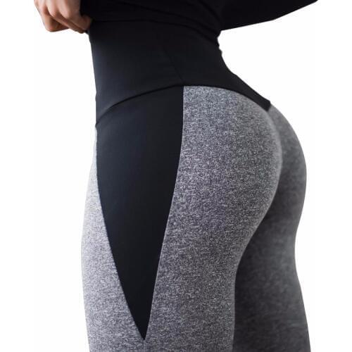 SALSPOR Push Up Yoga Pants Women High Waist Elastic Patchwork Sport Leggings Polyester Ankle-Length Fitness Pants Gym Clothing